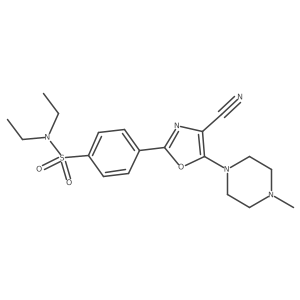 4-[4-cyano-5-(4-methylpiperazin-1-yl)-1,3-oxazol-2-yl]-N,N-diethylbenzene-1-sulfonamide结构式