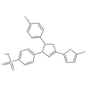 4-[5-(4-fluorophenyl)-3-(5-methylfuran-2-yl)-4,5-dihydro-1H-pyrazol-1-yl]benzene-1-sulfonamide Structure