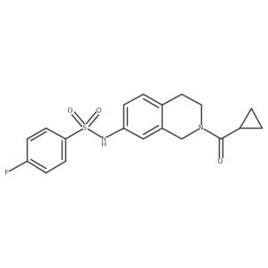 N-(2-(cyclopropanecarbonyl)-1,2,3,4-tetrahydroisoquinolin-7-yl)-4-fluorobenzenesulfonamide结构式