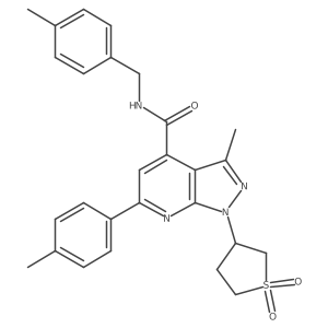 1-(1,1-dioxidotetrahydrothiophen-3-yl)-3-methyl-N-(4-methylbenzyl)-6-(p-tolyl)-1H-pyrazolo[3,4-b]pyridine-4-carboxamide Structure