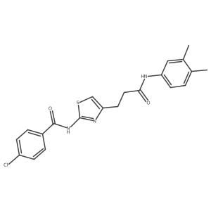 4-chloro-N-(4-(3-((3,4-dimethylphenyl)amino)-3-oxopropyl)thiazol-2-yl)benzamide Structure