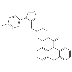 (4-((1-(p-tolyl)-1H-tetrazol-5-yl)methyl)piperazin-1-yl)(9H-xanthen-9-yl)methanone Structure