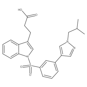 3-{1-[3-(1-Isobutyl-1h-pyrazol-4-yl)-benzenesulfonyl]-1h-indol-3-yl}-propionic acid Structure