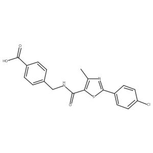 4-[({[2-(4-Chlorophenyl)-4-methyl-1,3-thiazol-5-yl]carbonyl}amino)methyl]benzoic acid Structure