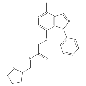 2-({4-methyl-1-phenyl-1H-pyrazolo[3,4-d]pyridazin-7-yl}sulfanyl)-N-[(oxolan-2-yl)methyl]acetamide结构式