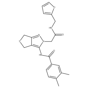 N-(2-(2-((furan-2-ylmethyl)amino)-2-oxoethyl)-4,6-dihydro-2H-thieno[3,4-c]pyrazol-3-yl)-3,4-dimethylbenzamide结构式