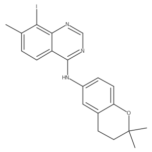 N-(3,4-dihydro-2,2-dimethyl-2H-1-benzopyran-6-yl)-8-iodo-7-methyl-4-quinazolinamine Structure