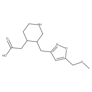 2-((3R,4S)-3-((5-(methoxymethyl)isoxazol-3-yl)methyl)piperidin-4-yl)acetic acid Structure