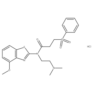 N-(2-(dimethylamino)ethyl)-N-(4-methoxybenzo[d]thiazol-2-yl)-3-(phenylsulfonyl)propanamide hydrochloride结构式