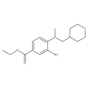 Ethyl 3-amino-4-[methyl(tetrahydro-2H-pyran-4-ylmethyl)amino]benzoate结构式