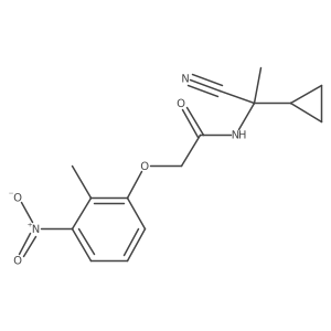 N-(1-cyano-1-cyclopropylethyl)-2-(2-methyl-3-nitrophenoxy)acetamide结构式