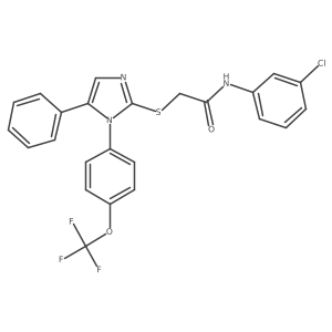 N-(3-chlorophenyl)-2-((5-phenyl-1-(4-(trifluoromethoxy)phenyl)-1H-imidazol-2-yl)thio)acetamide结构式