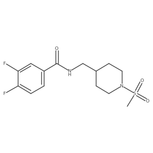 3,4-difluoro-N-((1-(methylsulfonyl)piperidin-4-yl)methyl)benzamide Structure