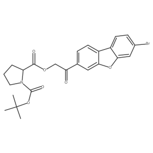2-(2-(7-Bromodibenzo[b,d]furan-3-yl)-2-oxoethyl) 1-(tert-butyl) (s)-pyrrolidine-1,2-dicarboxylate Structure
