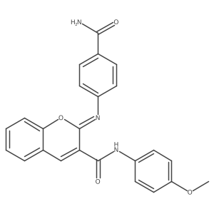 (2Z)-2-[(4-carbamoylphenyl)imino]-N-(4-methoxyphenyl)-2H-chromene-3-carboxamide Structure
