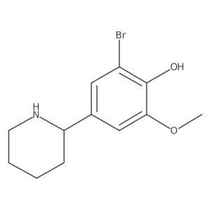 2-Bromo-6-methoxy-4-(piperidin-2-yl)phenol Structure