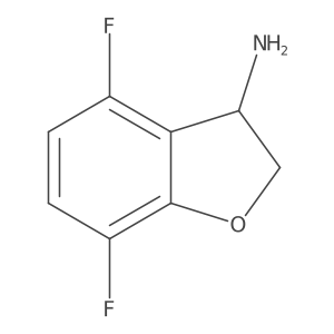 4,7-Difluoro-2,3-dihydro-1-benzofuran-3-amine结构式