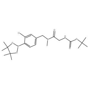 Tert-butyl (2-((3-chloro-4-(4,4,5,5-tetramethyl-1,3,2-dioxaborolan-2-yl)benzyl)(methyl)amino)-2-oxoethyl)carbamate Structure