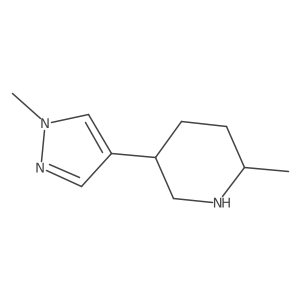 2-Methyl-5-(1-methyl-1H-pyrazol-4-yl)piperidine结构式