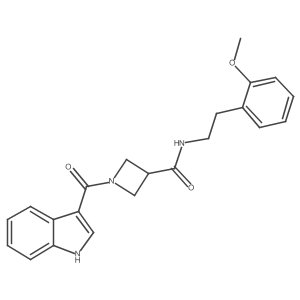 1-(1H-indole-3-carbonyl)-N-(2-methoxyphenethyl)azetidine-3-carboxamide结构式