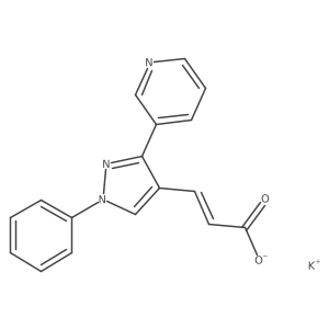 potassium 3-[1-phenyl-3-(pyridin-3-yl)-1H-pyrazol-4-yl]prop-2-enoate结构式