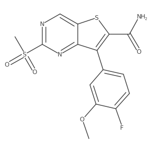 Thieno[3,2-d]pyrimidine-6-carboxamide, 7-(4-fluoro-3-methoxyphenyl)-2-(methylsulfonyl)- Structure