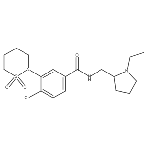 4-chloro-3-(1,1-dioxido-1,2-thiazinan-2-yl)-N-[(1-ethylpyrrolidin-2-yl)methyl]benzamide Structure