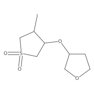 3-Iodo-4-(oxolan-3-yloxy)-1lambda6-thiolane-1,1-dione Structure