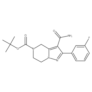 tert-Butyl 3-carbamoyl-2-(3-fluorophenyl)-4H,5H,6H,7H-pyrazolo[1,5-a]pyrazine-5-carboxylate Structure