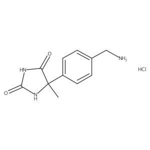 5-[4-(Aminomethyl)phenyl]-5-methylimidazolidine-2,4-dione hydrochloride结构式