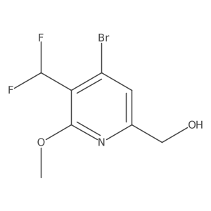 (4-Bromo-5-(difluoromethyl)-6-methoxypyridin-2-yl)methanol结构式