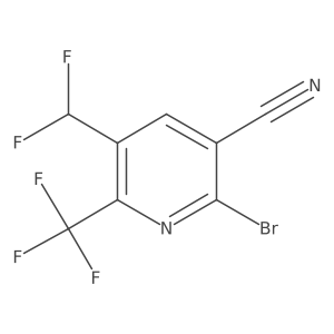 2-Bromo-5-(difluoromethyl)-6-(trifluoromethyl)nicotinonitrile结构式
