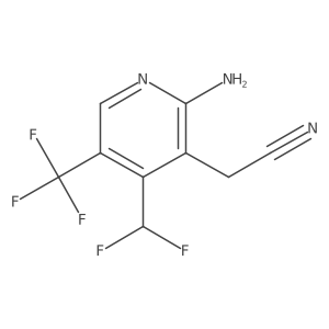 2-(2-Amino-4-(difluoromethyl)-5-(trifluoromethyl)pyridin-3-yl)acetonitrile结构式