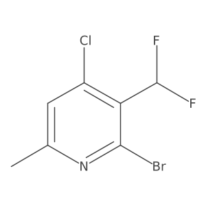 2-Bromo-4-chloro-3-(difluoromethyl)-6-methylpyridine结构式