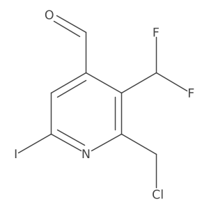 2-(Chloromethyl)-3-(difluoromethyl)-6-iodopyridine-4-carboxaldehyde Structure