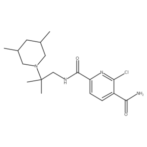6-chloro-N2-[2-(3,5-dimethylpiperidin-1-yl)-2-methylpropyl]pyridine-2,5-dicarboxamide结构式