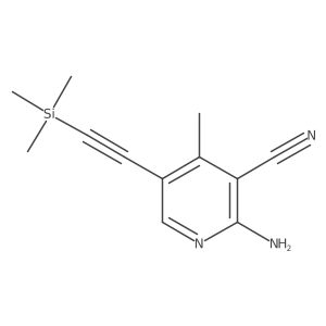 2-Amino-3-cyano-4-methyl-5-(trimethylsilylethynyl)pyridine Structure