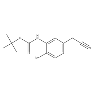 tert-butyl N-[2-bromo-5-(cyanomethyl)phenyl]carbamate Structure