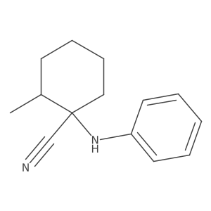 Cyclohexanecarbonitrile, 1-anilino-2-methyl-, cis- Structure