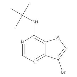 7-Bromo-N-(tert-butyl)thieno[3,2-d]pyrimidin-4-amine结构式
