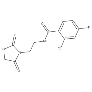 2-chloro-N-(2-(2,4-dioxooxazolidin-3-yl)ethyl)-4-fluorobenzamide Structure