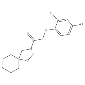2-(2,4-dichlorophenoxy)-N-((4-methoxytetrahydro-2H-thiopyran-4-yl)methyl)acetamide结构式