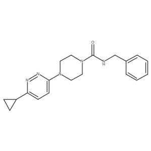N-benzyl-4-(6-cyclopropylpyridazin-3-yl)piperazine-1-carboxamide结构式