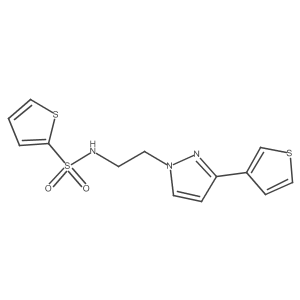 N-(2-(3-(thiophen-3-yl)-1H-pyrazol-1-yl)ethyl)thiophene-2-sulfonamide Structure