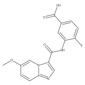 4-Fluoro-3-[(6-methoxyimidazo[1,2-a]pyridine-3-carbonyl)amino]benzoic acid结构式