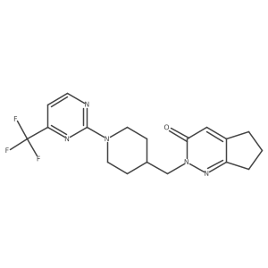 2-({1-[4-(trifluoromethyl)pyrimidin-2-yl]piperidin-4-yl}methyl)-2H,3H,5H,6H,7H-cyclopenta[c]pyridazin-3-one结构式