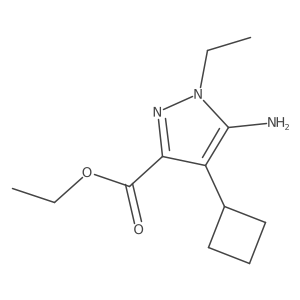 ethyl 5-amino-4-cyclobutyl-1-ethyl-1H-pyrazole-3-carboxylate结构式