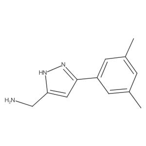 [5-(3,5-dimethylphenyl)-1H-pyrazol-3-yl]methanamine结构式
