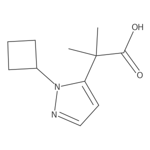 2-(1-cyclobutyl-1H-pyrazol-5-yl)-2-methylpropanoic acid结构式