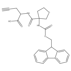2-{[3-({[(9H-fluoren-9-yl)methoxy]carbonyl}amino)oxolan-3-yl]formamido}pent-4-ynoic acid结构式